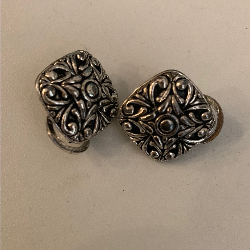 Elegant Silver Clip-On Earrings-NWOT